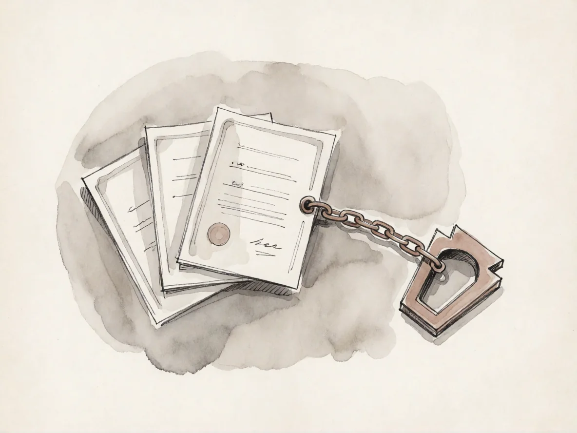 Hand-drawn certificate chain attached to an operator-controlled trust anchor.